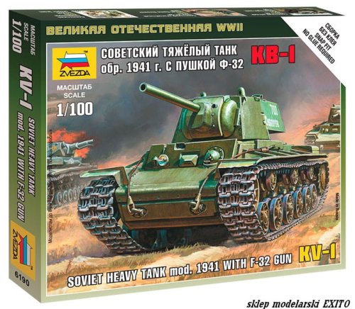 Przejdź do produktu ZVEZDA 6190 - 1:100 KV-1 Soviet Heavy Tank mod.1941 with F-32 Gun