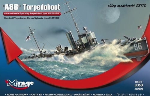 Przejdź do produktu MIRAGE 350505 - 1:350 A86 German Torpedoboat type A III /56 /1916