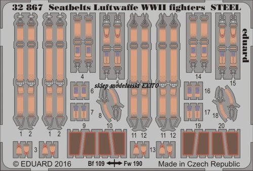 Przejdź do produktu EDUARD 32867 - 1:32 Seatbelts Luftwaffe WWII fighters Steel