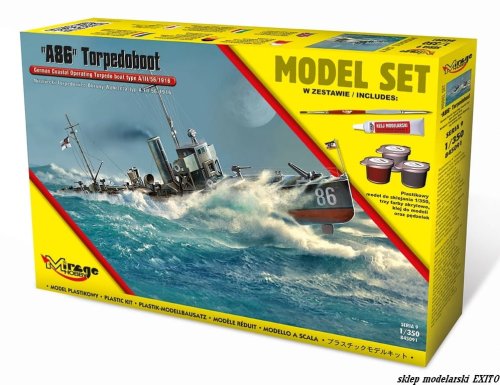 Przejdź do produktu MIRAGE 845091 - 1:350 A86 Torpedoboot typ A/III/56/1916 - Model Set