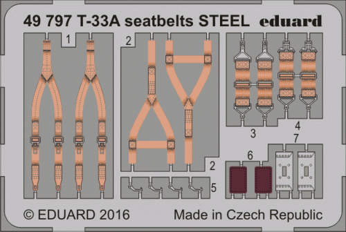 Przejdź do produktu EDUARD 49797 - 1:48 T-33A seatbelts - Steel