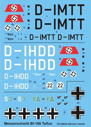 Przejdź do produktu TECHMOD 72039 - 1:72 Messerschmitt Bf-108 Tajfun