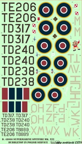 Przejdź do produktu MODELMAKER D48066 - 1:48 Supermarine Spitfire Mk XVI Bubbletop in Polish service