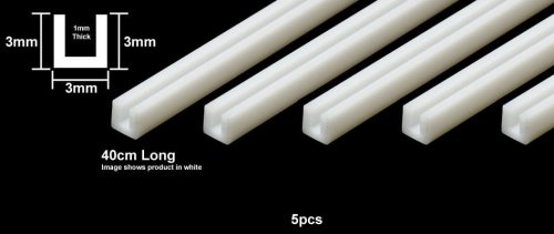 Przejdź do produktu TAMIYA 70207 - Plastic Beams 3mm U-Shaped - Clear 5pcs x 40 cm