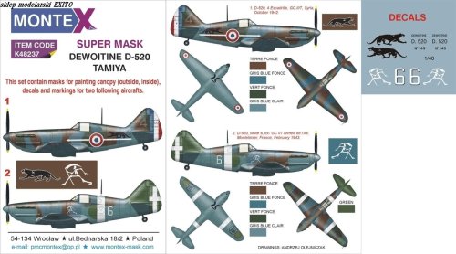 Przejdź do produktu MONTEX K48237 - 1:48 Dewoitine D.520