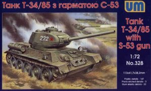 UNIMODELS 328 - 1:72 T-34/85 ( with gun S-53)