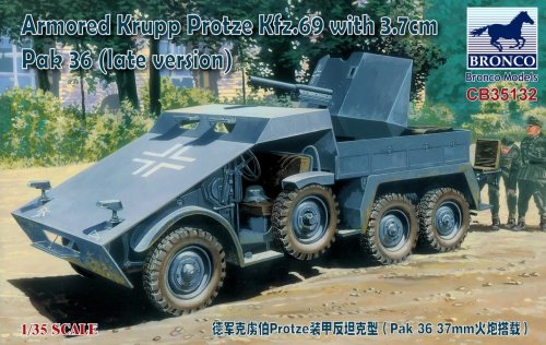 Przejdź do produktu BRONCO CB 35132 - 1:35 Armored Krupp Protze Kfz.69 with 3.7cm Pak 36 (late version)