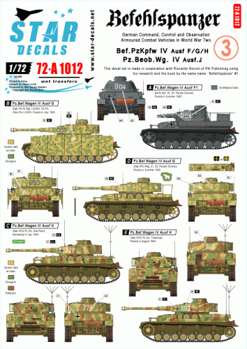 Przejdź do produktu STAR DECALS 72-A1012 - 1:72 Befehlspanzer # 3. Bef.Pz. IV and Pz.Beob.Wg IV.