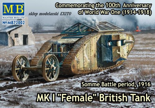 Przejdź do produktu MASTER BOX 72002 - 1:72 MK I  Female - British Tank - Somme Battle period, 1916