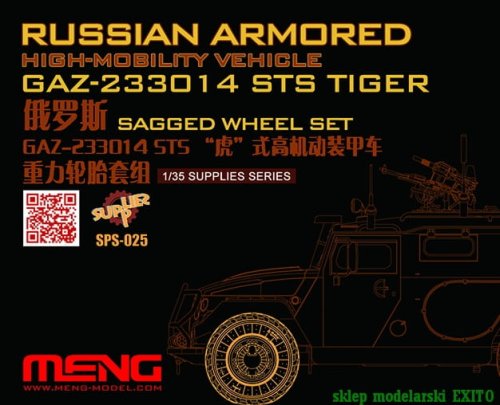 Przejdź do produktu MENG MODEL SPS025 - 1:35 Russian GAZ-233014 STS Tiger Sagged Wheel Set