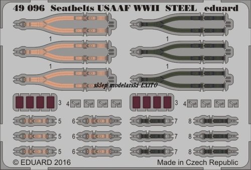 Przejdź do produktu EDUARD 49096 - 1:48 Seatbelts USAAF WWII Steel