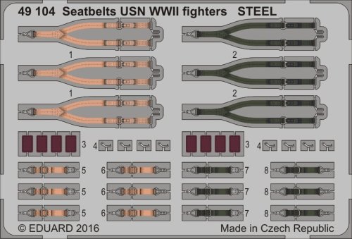 Przejdź do produktu EDUARD 49104 - 1:48 Seatbelts USN WWII fighters - Steel