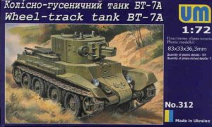 UNIMODELS 312 - 1:72 Light Tank BT-7A w/artillery turret