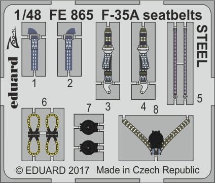 Przejdź do produktu EDUARD FE865 - 1:48 F-35A seatbelts - Steel