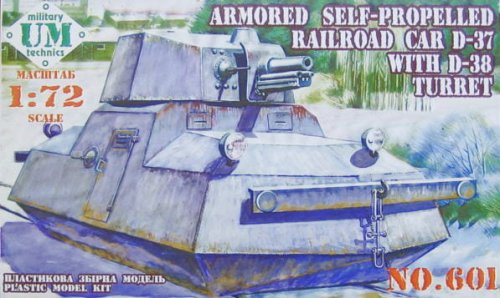 Przejdź do produktu UNIMODELS 601 - 1:72 Armored self-propelled railroad car D-37 w/turret D-38