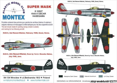Przejdź do produktu MONTEX K32027 - 1:32 Ki-43 II Oscar