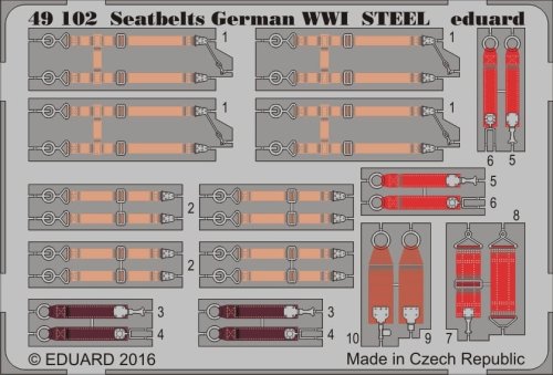 Przejdź do produktu EDUARD 49102 - 1:48 Seatbelts German WWI - Steel
