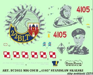MODELMAKER D72055 - 1:72 MiG-29UB 4105 Stanislaw Skalski