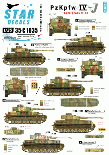 Przejdź do produktu STAR DECALS 35-C1035 - 1:35 PzKpfw IV Ausf J. Late production.