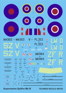 TECHMOD 48079 - 1:48 Supermarine Spitfire Mk.IX w/mask