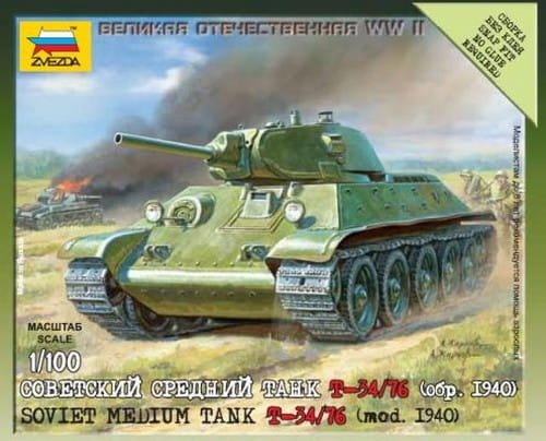 Przejdź do produktu ZVEZDA 6101 - 1:100 Soviet Tank T-34/76 (1940)
