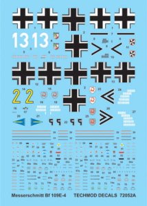 TECHMOD 72052 - 1:72 Messerschmitt Bf-109E-4 w/masks