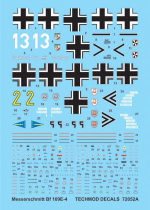 Przejdź do produktu TECHMOD 72052 - 1:72 Messerschmitt Bf-109E-4 w/masks