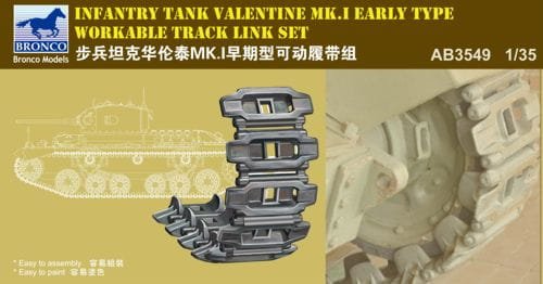 Przejdź do produktu BRONCO AB 3549 - 1:35 Valentine Mk. I Early Workable Track Set