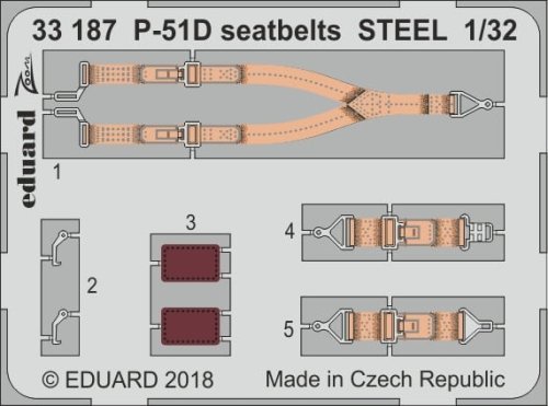Przejdź do produktu EDUARD 33187 - 1:32 P-51D seatbelts - Steel