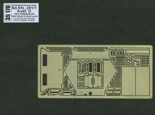 Przejdź do produktu ABER 35170 - 1:35 Sdkfz.251/1 Ausf.D vol.4 - Additional set Rear doors & vision ports