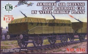 UNIMODELS 616 - 1:72 Armored Air Defense ( PVO) Railroad car by steel bridge plant