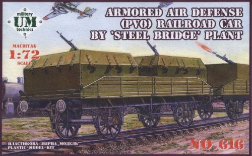 Przejdź do produktu UNIMODELS 616 - 1:72 Armored Air Defense ( PVO) Railroad car by steel bridge plant