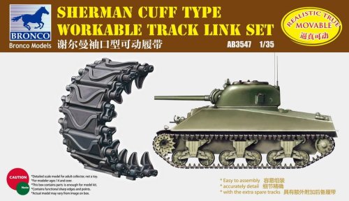 Przejdź do produktu BRONCO AB 3547 - 1:35 Sherman Cuff Type Workable Track Link Set