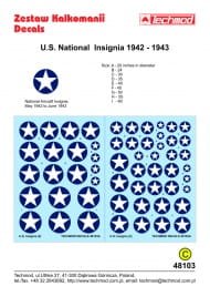 TECHMOD 48103 - 1:48 U.S. National Insignia 1919-1942