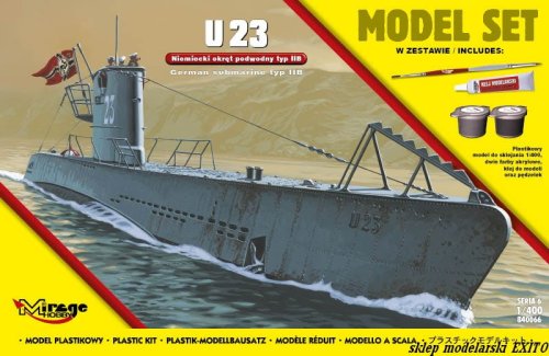 Przejdź do produktu MIRAGE 840066 - 1:400 U23 Niemiecki okręt podwodny typ IIB - Model Set