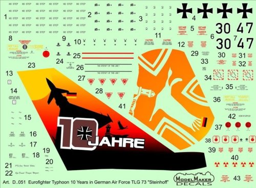 Przejdź do produktu MODELMAKER D32051 - 1:32 Eurofighter Typhoon 10 Years in German Air Force TLG 73 Steinhoff