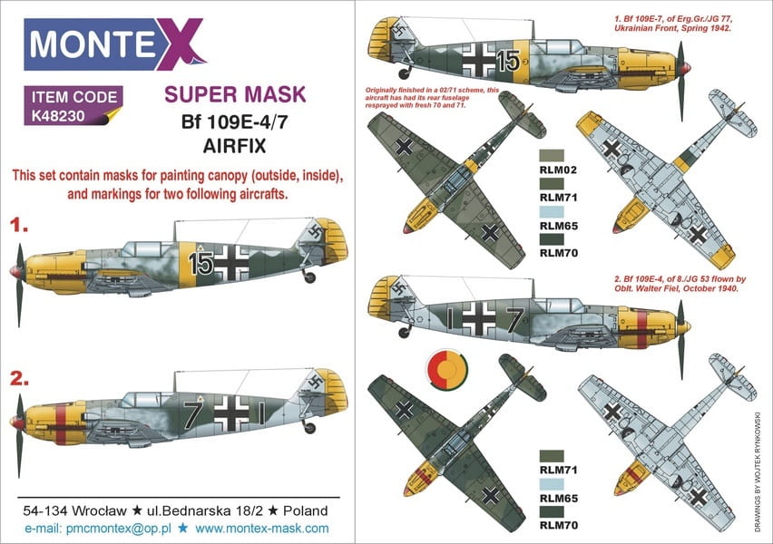 Przejdź do produktu MONTEX K48230 - 1:48 Messerschmitt Bf 109E-4