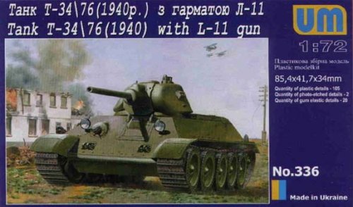 Przejdź do produktu UNIMODELS 336 - 1:72 Medium Tamk T-34/76 ( model 1940 ) w/ L-11 gun