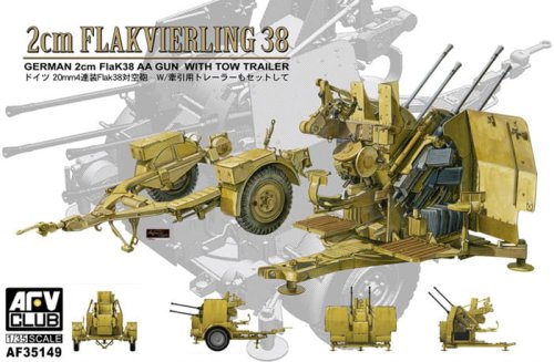 Przejdź do produktu AFV CLUB 35149 - 1:35 2cm Flakvierling 38 - FlaK 38 AA Gun with Tow Trailer