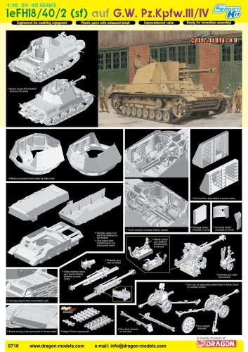 Przejdź do produktu DRAGON / CYBER HOBBY 6710 - 1:35 le.FH18/40/2 (sf) auf GW Pz.Kpfw. III / IV