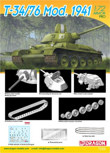 Przejdź do produktu DRAGON 7259 - 1:72 T-34/76 Mod. 1941