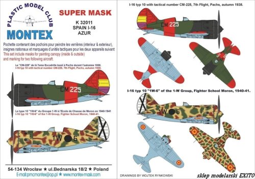 Przejdź do produktu MONTEX K32011 - 1:32 Polikarpow I-16 Spain