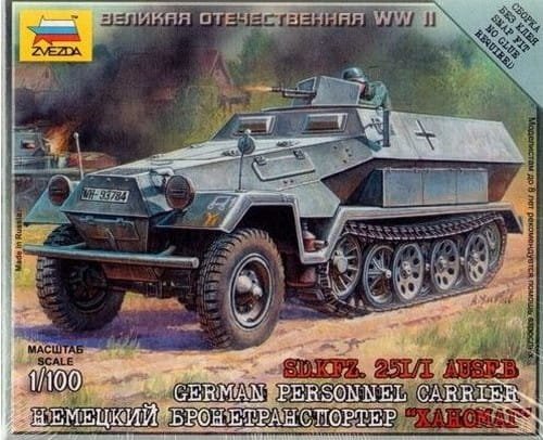 Przejdź do produktu ZVEZDA 6127 - 1:100 German Personnel Carrier Sd.Kfz.25I/I Ausf.B