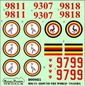 MODELMAKER D72085 - 1:72 MiG-21 Around The World - Uganda