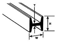Przejdź do produktu PLASTRUCT 90547 - Dwuteownik (profil H) 7,9 mm x 7,9 mm x 375 mm
