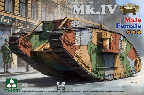 Przejdź do produktu TAKOM 2076 - 1:35 Mk.IV Male/Female WWI Heavy Battle Tank (2 in 1 Special Edition)