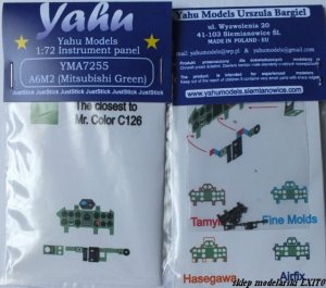 YAHU YMA7255 - 1:72 A6M2 Zero ( Mitsubishi Green ) tablica przyrządów