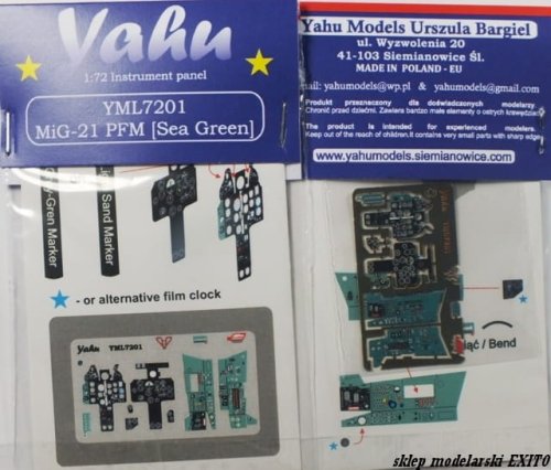Przejdź do produktu YAHU YML7201 - 1:72 MiG-21 PFM (Sea Green) tablica przyrządów