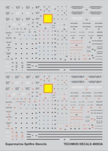 TECHMOD 48093 - 1:48 Supermarine Spitfire Mk.I-XVI Stencils