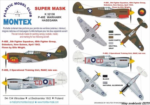 Przejdź do produktu MONTEX K32138 - 1:32 P-40 E USAAF & Australia
